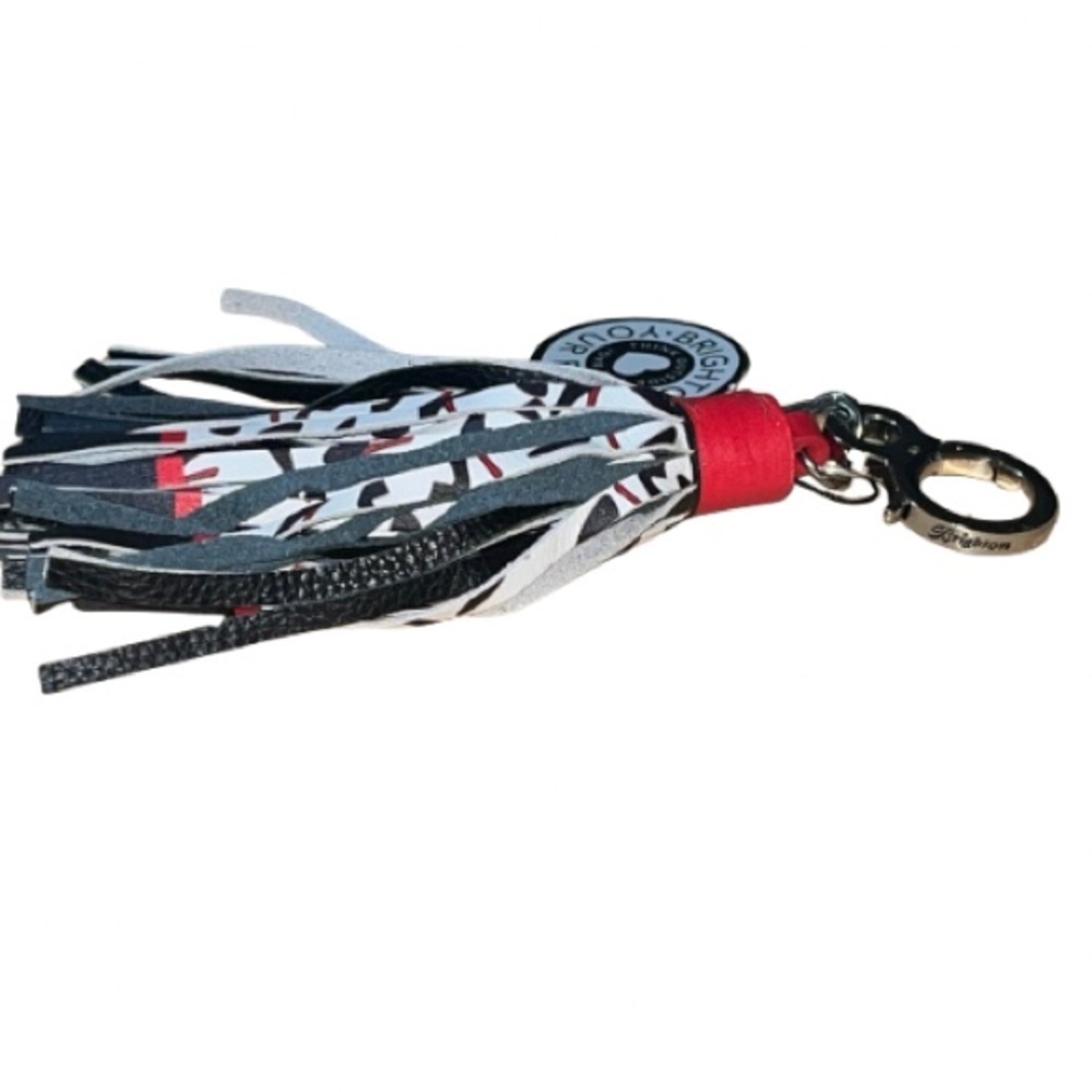 NWT Brighton Black, White, and Red Tassel Key Holder, ‘Let’s Hang Out’ - Picture 2 of 3